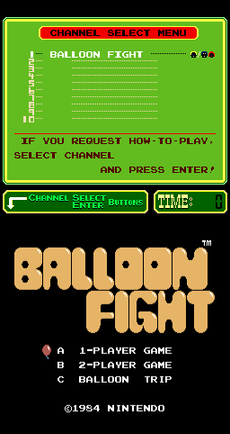 Balloon Fight cabinet