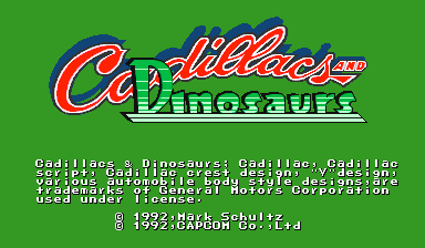 Cadillacs and Dinosaurs arcade cabinet artwork