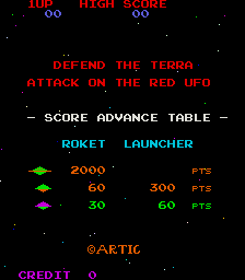 Defend the Terra Attack on the Red UFO cabinet
