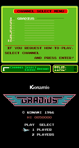 Gradius arcade cabinet artwork