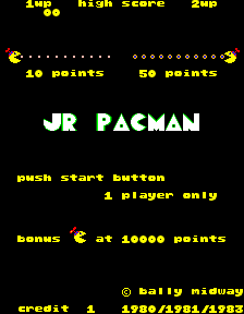 Jr. Pac-Man arcade cabinet artwork
