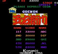 Mr. Goemon cabinet
