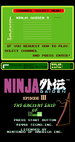 Ninja Gaiden Episode III: The Ancient Ship of Doom cabinet