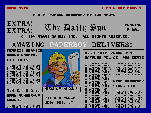 Paperboy cabinet
