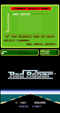 Rad Racer cabinet