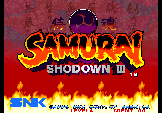 Samurai Shodown III / Samurai Spirits - Zankurou Musouken cabinet