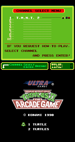 Teenage Mutant Ninja Turtles II: The Arcade Game cabinet